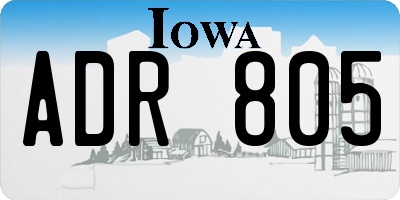 IA license plate ADR805