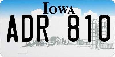 IA license plate ADR810