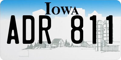 IA license plate ADR811