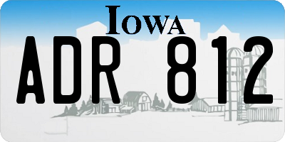 IA license plate ADR812