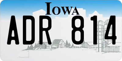 IA license plate ADR814