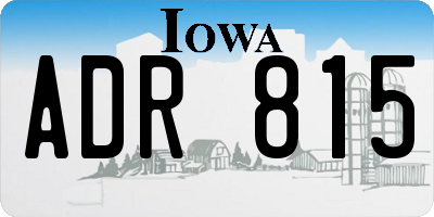 IA license plate ADR815