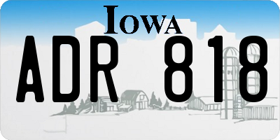 IA license plate ADR818