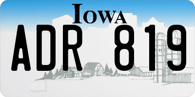 IA license plate ADR819