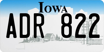 IA license plate ADR822