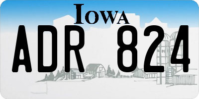 IA license plate ADR824