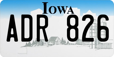 IA license plate ADR826