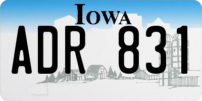 IA license plate ADR831