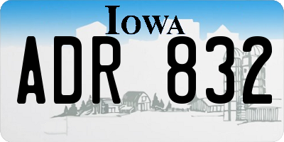 IA license plate ADR832