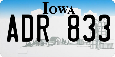 IA license plate ADR833