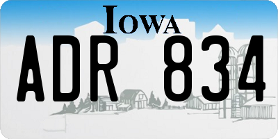 IA license plate ADR834