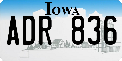 IA license plate ADR836