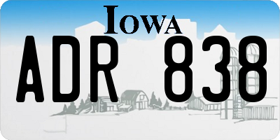 IA license plate ADR838