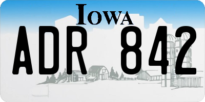 IA license plate ADR842