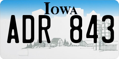 IA license plate ADR843