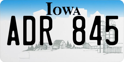 IA license plate ADR845