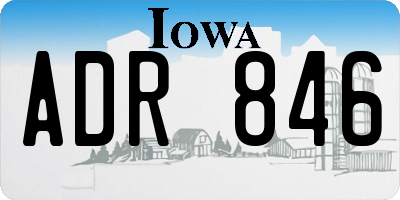IA license plate ADR846