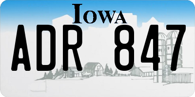 IA license plate ADR847