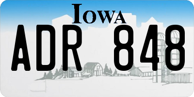 IA license plate ADR848