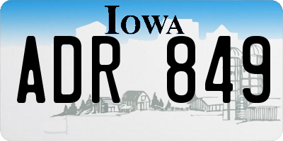 IA license plate ADR849