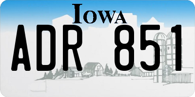 IA license plate ADR851
