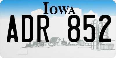 IA license plate ADR852