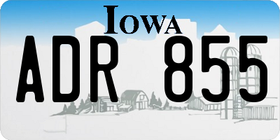IA license plate ADR855