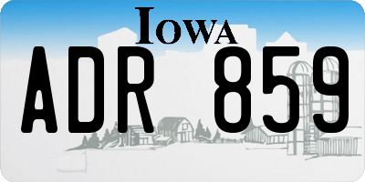 IA license plate ADR859