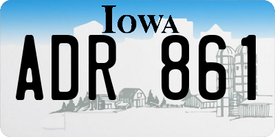 IA license plate ADR861