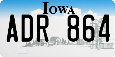 IA license plate ADR864