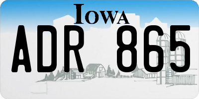 IA license plate ADR865