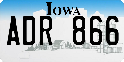 IA license plate ADR866