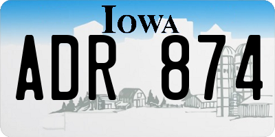IA license plate ADR874
