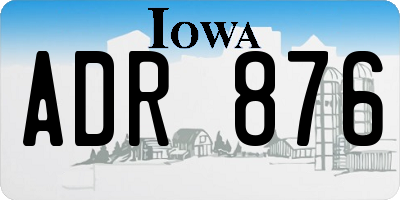 IA license plate ADR876
