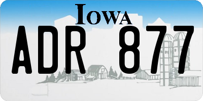 IA license plate ADR877