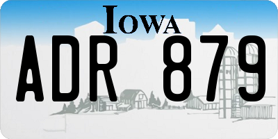 IA license plate ADR879