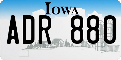 IA license plate ADR880