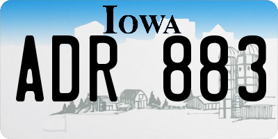 IA license plate ADR883