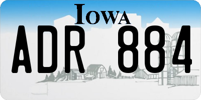 IA license plate ADR884
