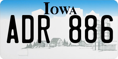 IA license plate ADR886