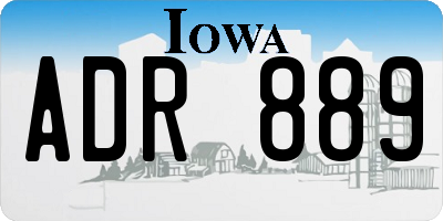 IA license plate ADR889