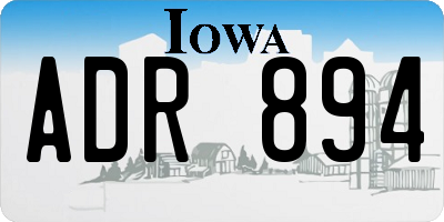 IA license plate ADR894