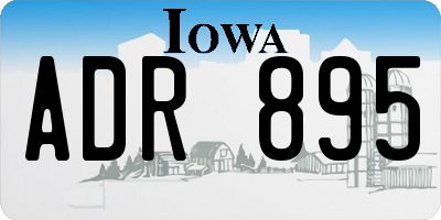 IA license plate ADR895