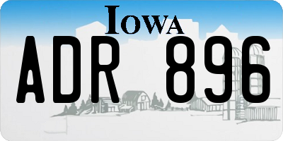 IA license plate ADR896