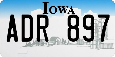 IA license plate ADR897