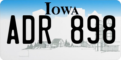IA license plate ADR898