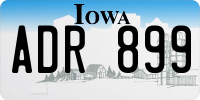IA license plate ADR899