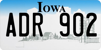 IA license plate ADR902