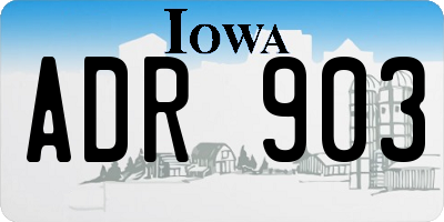 IA license plate ADR903