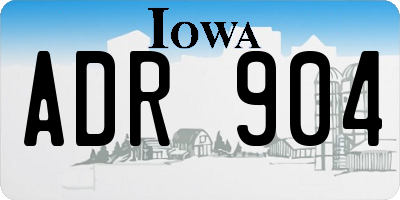 IA license plate ADR904